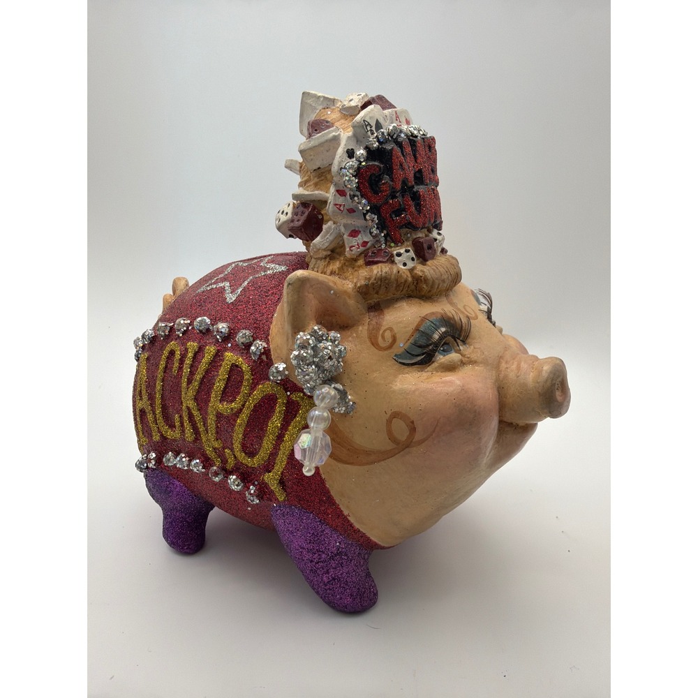 Katherine's Collection Gambling Funds Piggy Bank Jackpot Casino Glitter Decor